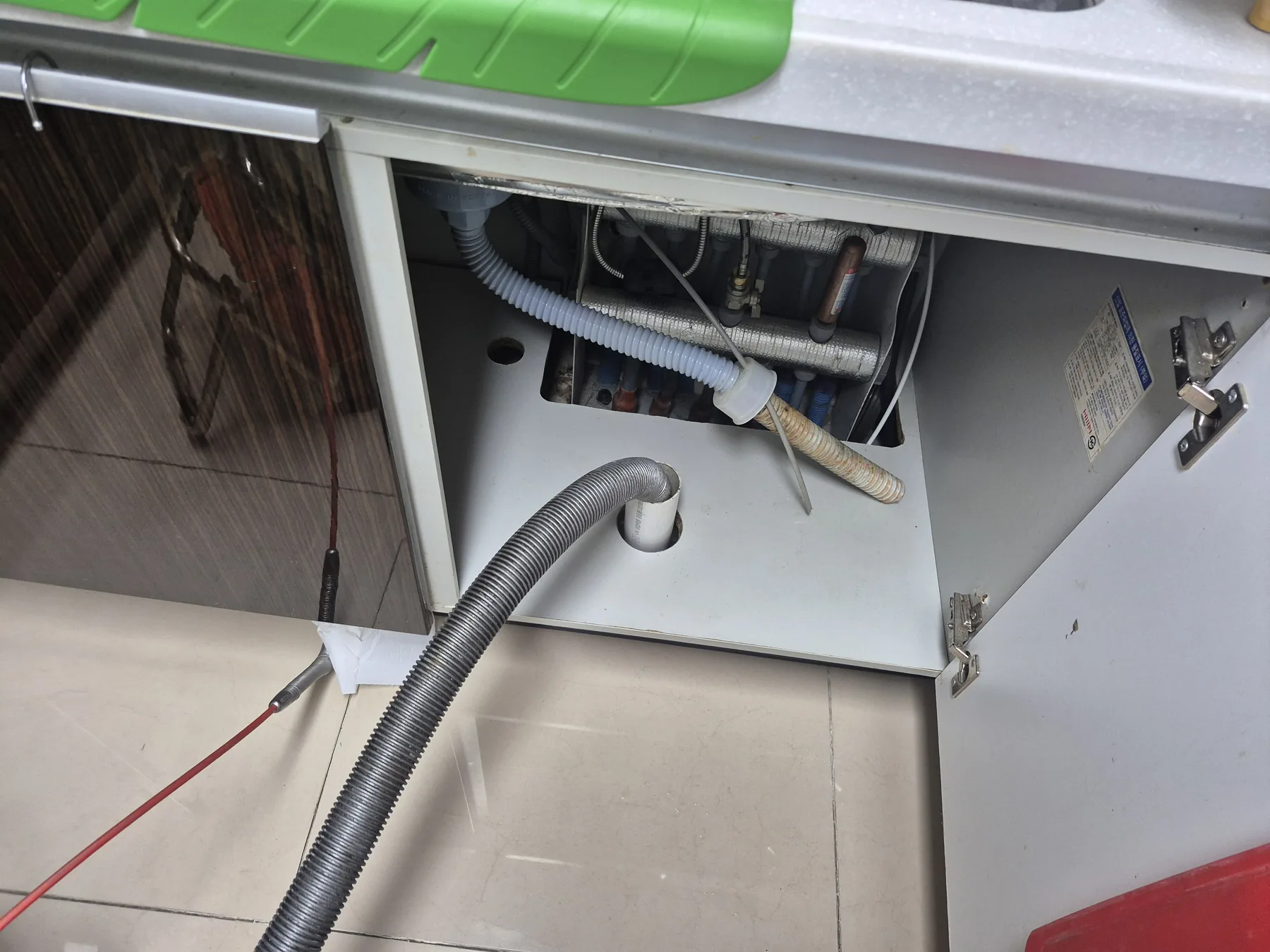 용인 기흥구 마북동 싱크대막힘 하부장 배관 연결 상태 확인