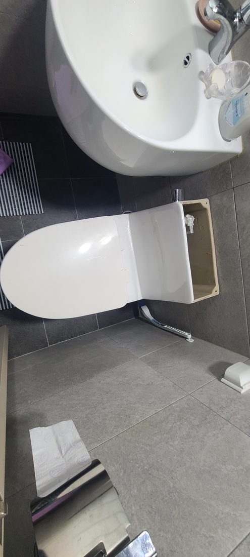양변기와 물탱크 전체 모습